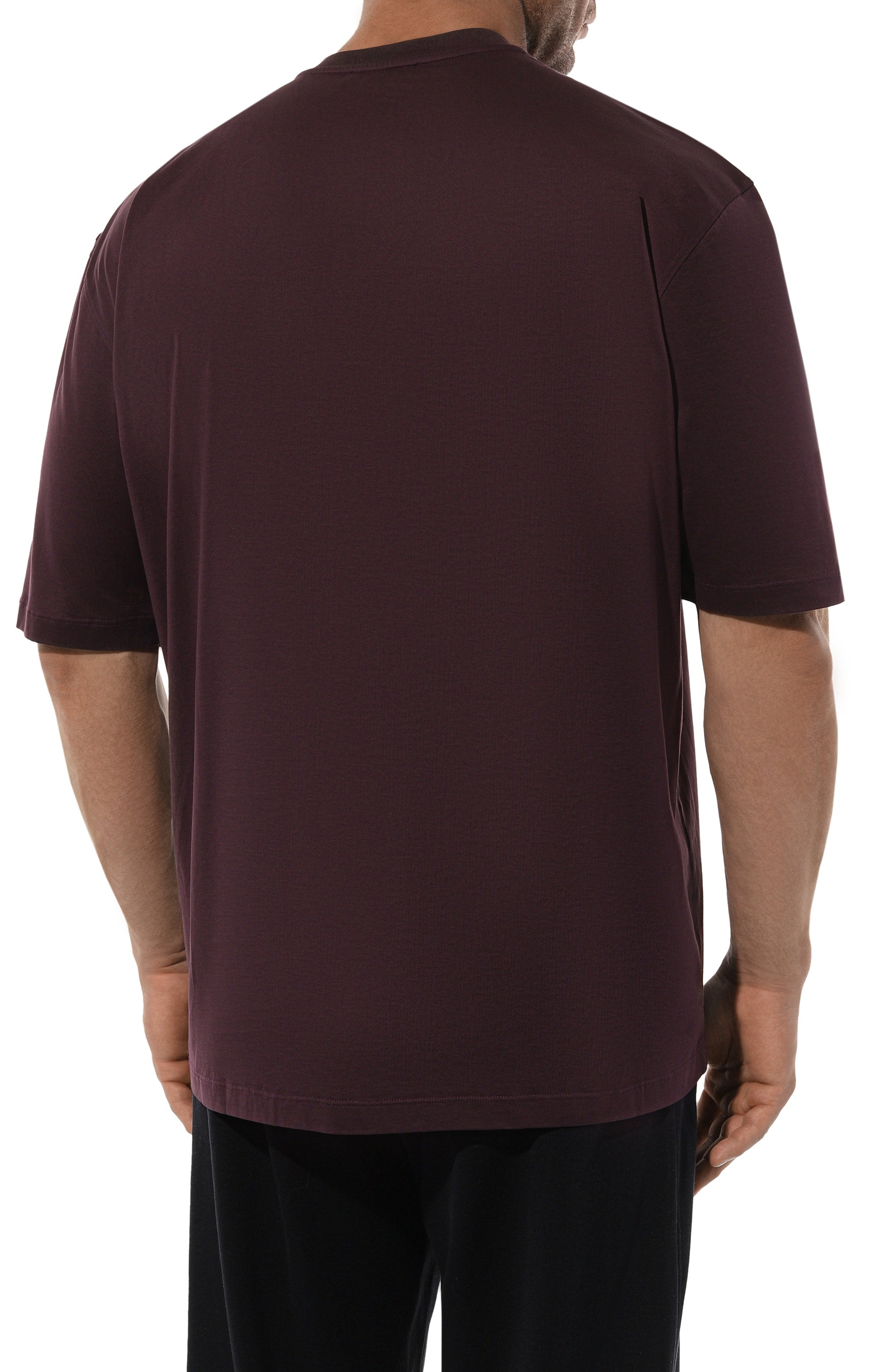 Хлопковая футболка ZILLI бордового цвета по цене 73900 руб., арт. TSR001M0110VFST00/66, фото 4 Хлопковая футболка ZILLI, арт. TSR001M0110VFST00/66, фото 4