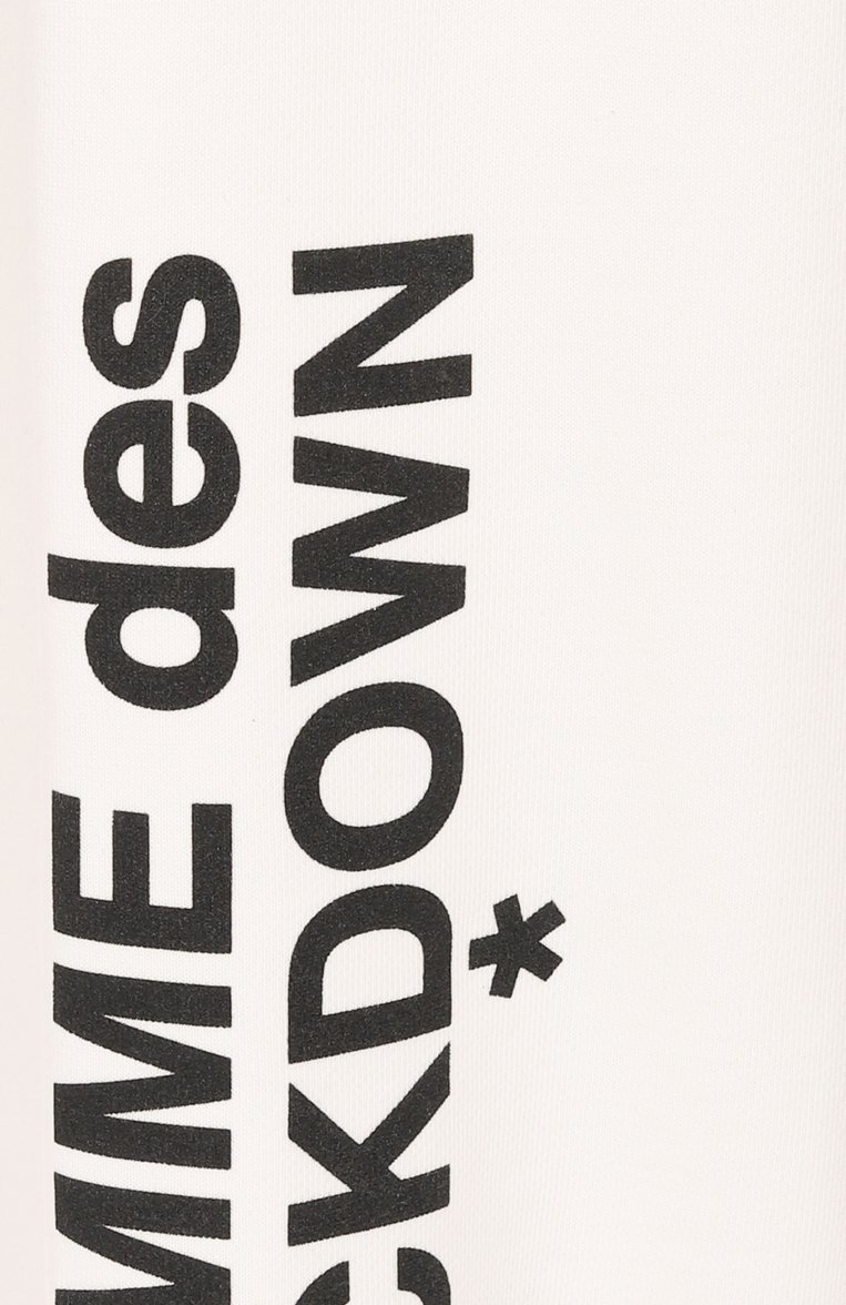 Женские хлопковые джоггеры COMME DES FUCKDOWN белого цвета, арт. CFABW01222 | Фото 6 (Материал внешний: Хлопок; Длина (брюки, джинсы): Стандартные; Женское Кросс-КТ: Джоггеры - брюки, Брюки-одежда; Стили: Спорт-шик)