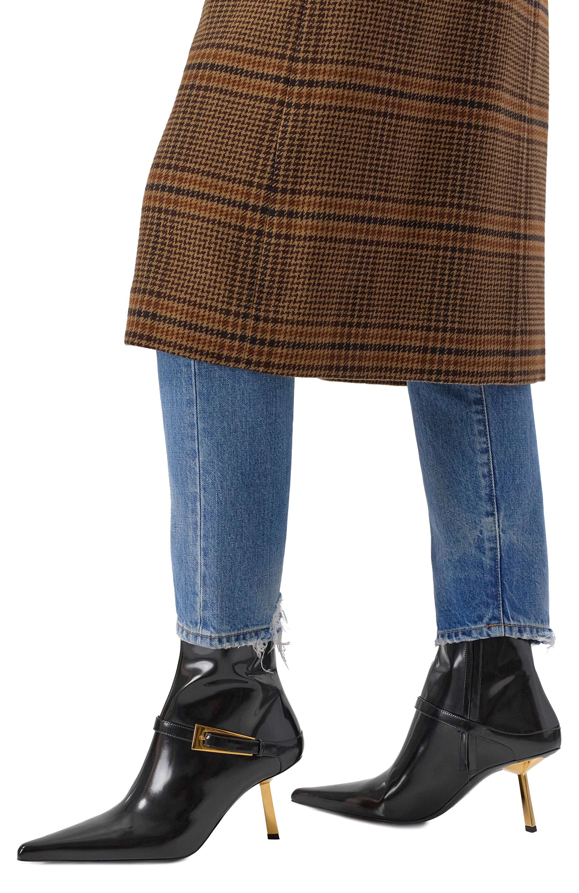 Кожаные ботильоны hacker SAINT LAURENT, арт. 806645/AAAZY, фото 2