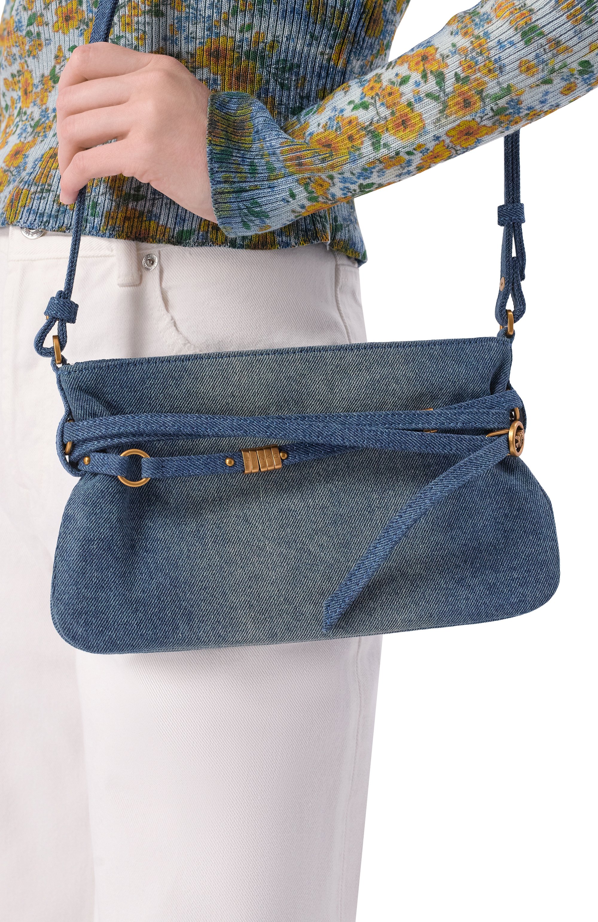 Сумка belt mini PINKO синего цвета по цене 29950 руб., арт. 106177/A31G, фото 2 Сумка belt mini PINKO, арт. 106177/A31G, фото 2