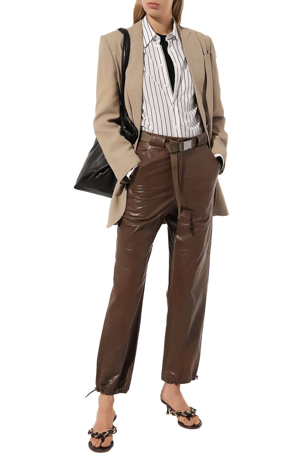 Кожаные брюки BRUNELLO CUCINELLI, арт. MPBISP8096, фото 2