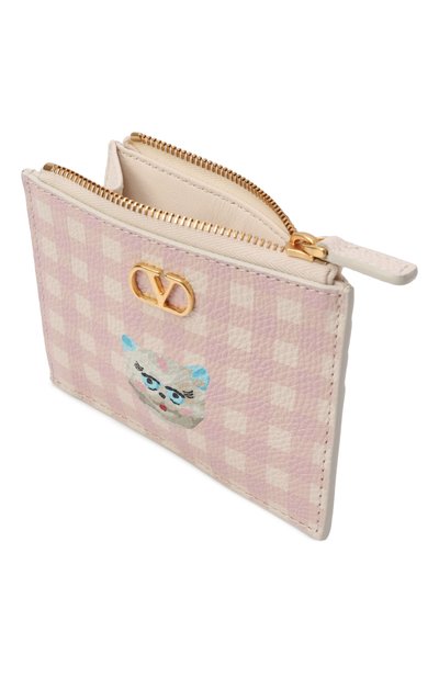 Кожаный футляр для кредитных карт VALENTINO светло-розового цвета по цене 42450 руб., арт. 8W2P0AK9/JVH, фото 3 Кожаный футляр для кредитных карт VALENTINO, арт. 8W2P0AK9/JVH, фото 3