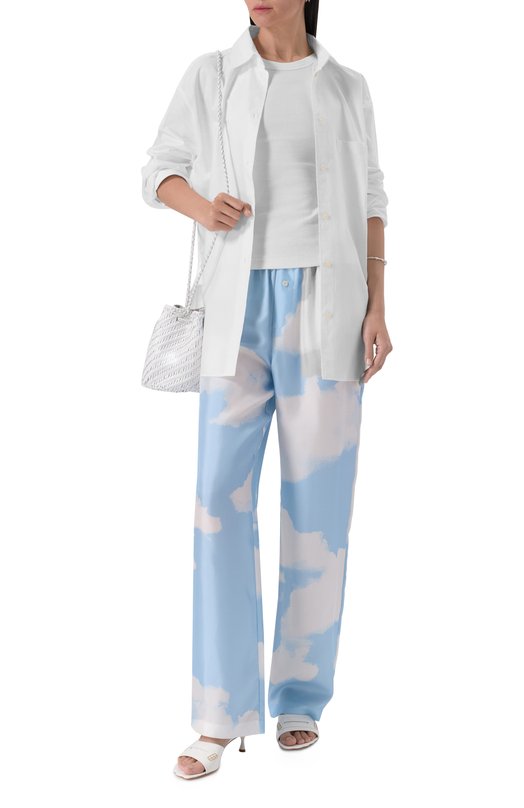 Шелковые брюки Moschino J0302/5551 Голубой  J0302/5551 Фото 2