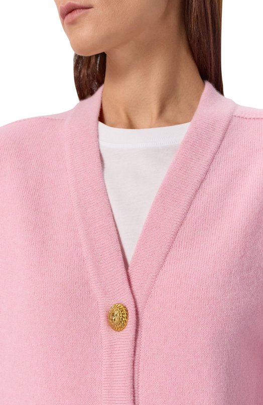 Кардиган из кашемира и шерсти Balmain GF1K0003/KI87 Розовый  GF1K0003/KI87 Фото 5