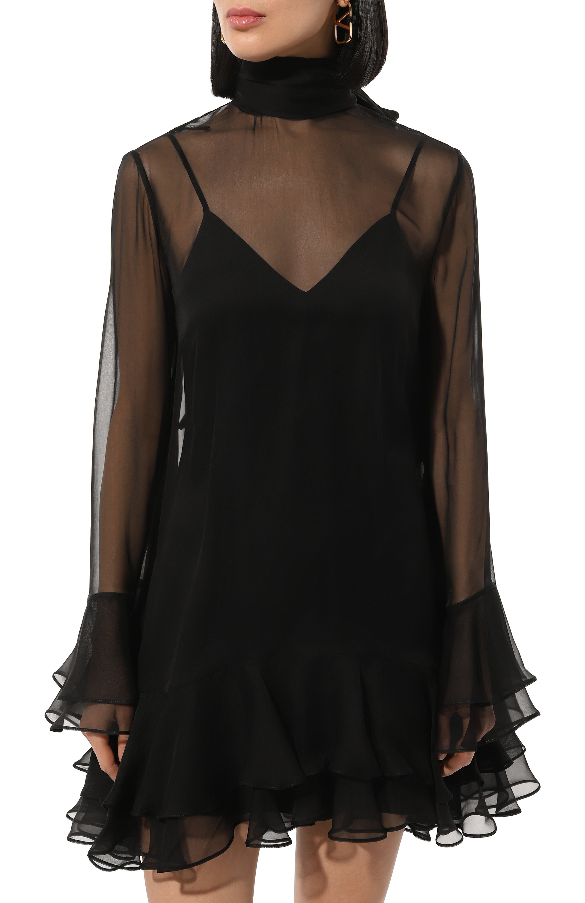 Шелковое платье VALENTINO, арт. 5B0VAC552UP, фото 3