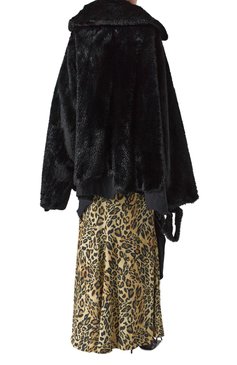 Женская шуба BALENCIAGA черного цвета, арт. 808948/TFQ04 | Фото 4 (Рукава: Длинные; Материал подклада: Хлопок; Длина (верхняя одежда): До середины бедра; Материал сплава: Проставлено; Драгоценные камни: Проставлено; Кросс-КТ: Куртка; Стили: Гранж; Материал внешний: Синтетический материал)