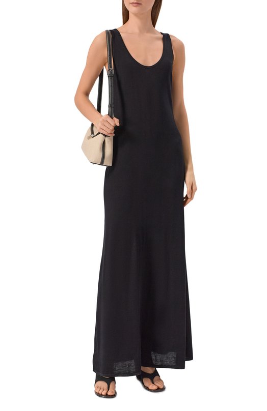 Платье из шелка и хлопка 12 STOREEZ 136891 Чёрный  136891 Фото 2