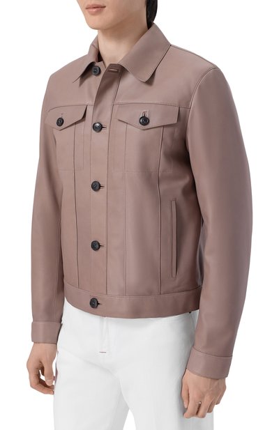 Кожаная куртка MVST темно-бежевого цвета по цене 256000 руб., арт. M26.2PM.L902/54411-NAPPA GRAND DELUX, фото 3 Кожаная куртка MVST, арт. M26.2PM.L902/54411-NAPPA GRAND DELUX, фото 3