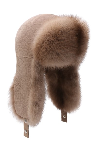 Меховая шапка-ушанка из норки и соболя VICTORIA KUSENKOVA бежевого цвета по цене 377520 руб., арт. 321913694227, фото 1 Меховая шапка-ушанка из норки и соболя VICTORIA KUSENKOVA, арт. 321913694227, фото 1