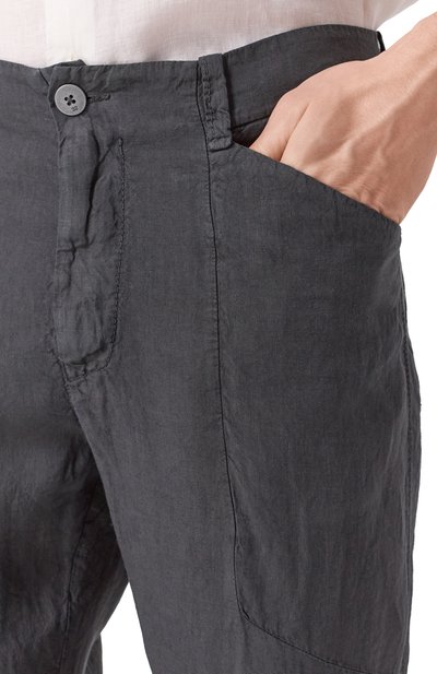 Льняные брюки TRANSIT темно-серого цвета по цене 38450 руб., арт. CFUTRZD131, фото 5 Льняные брюки TRANSIT, арт. CFUTRZD131, фото 5