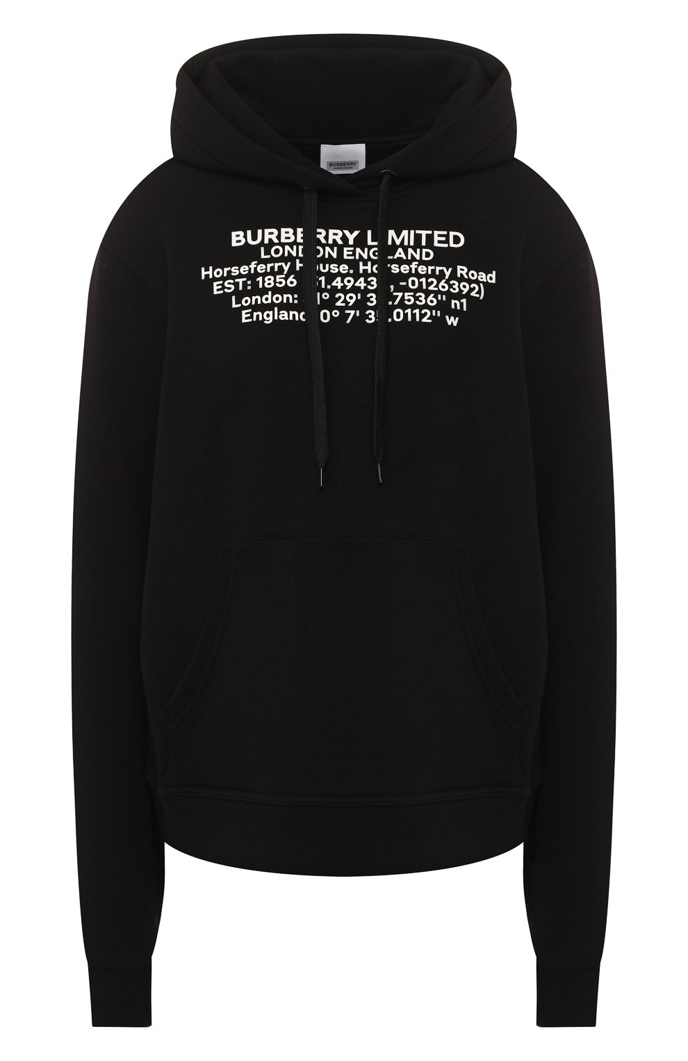 Хлопковое худи BURBERRY черного цвета по цене 83350 руб., арт. 8024631, фото 1 Хлопковое худи BURBERRY, арт. 8024631, фото 1
