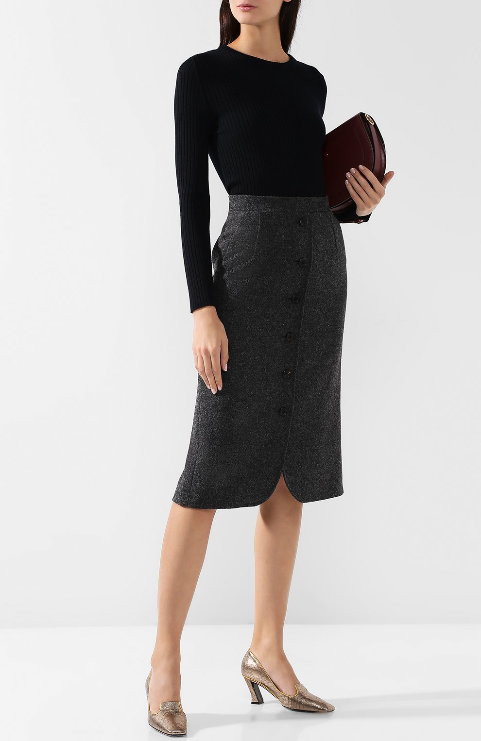 Шерстяной пуловер с круглым вырезом THOM BROWNE, арт. FKA171A-00014 415, фото 2