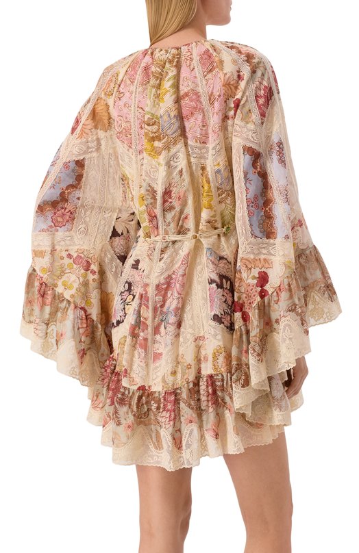 Хлопковое платье Zimmermann 6499DRS263 Бежевый  6499DRS263 Фото 3