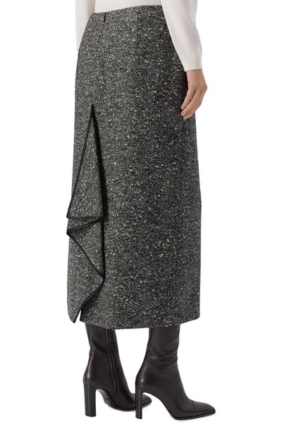 Шерстяная юбка VALENTINO темно-серого цвета по цене 271500 руб., арт. 9B0RAFK4/AGT, фото 4 Шерстяная юбка VALENTINO, арт. 9B0RAFK4/AGT, фото 4