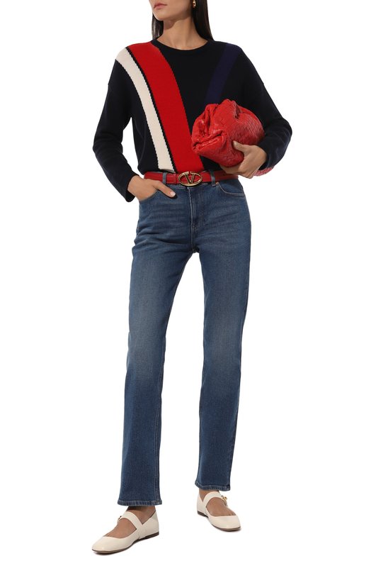 Кожаные балетки VLogo Locker Valentino 5W2S0JV2/EEY Кремовый  5W2S0JV2/EEY Фото 2