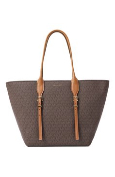 Женская сумка-тоут moore MICHAEL MICHAEL KORS коричневого цвета, арт. 30R5G90T7B | Фото 1 (Материал сплава: Проставлено; Драгоценные камни: Проставлено; Размер: large; Материал: Экокожа, Канва)