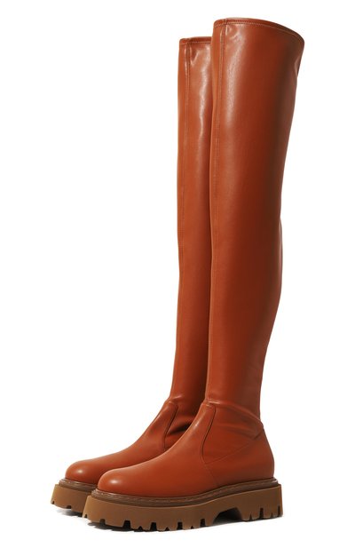 Кожаные ботфорты CASADEI коричневого цвета по цене 86800 руб., арт. 2T019Z0401NAPPL2616, фото 1 Кожаные ботфорты CASADEI, арт. 2T019Z0401NAPPL2616, фото 1