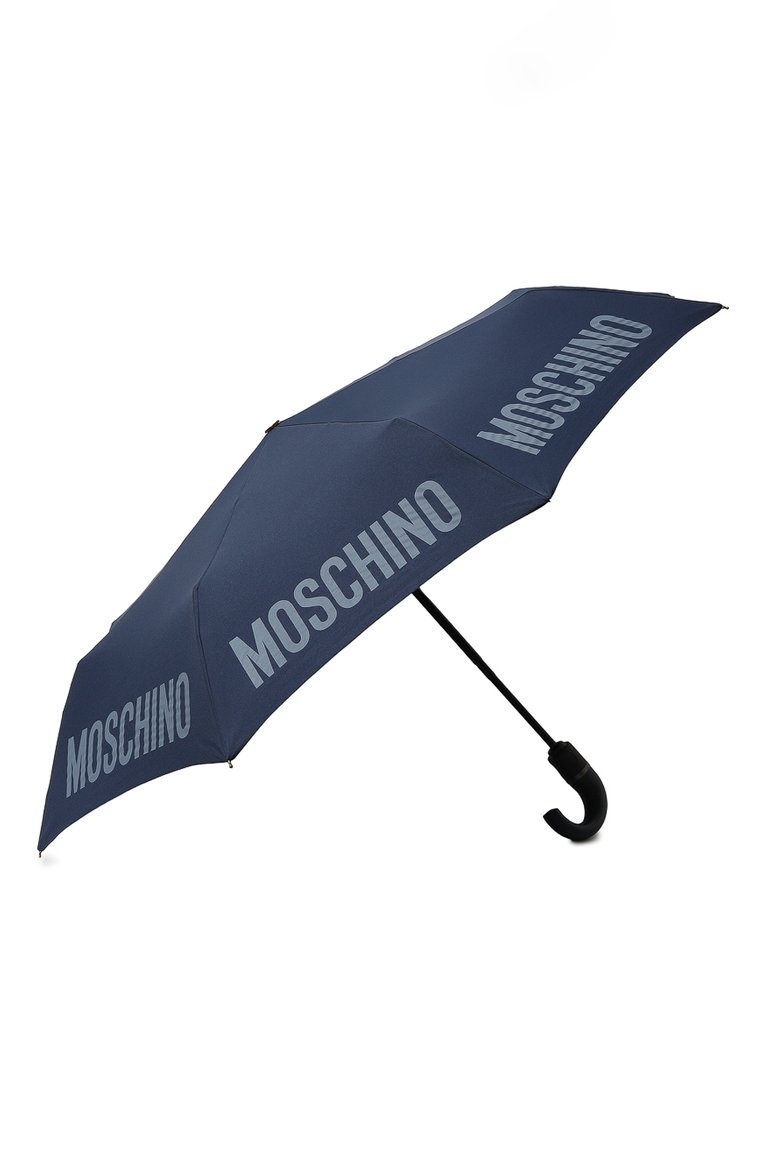 Мужской складной зонт MOSCHINO темно-синего цвета, арт. 8064-0PENCL0SE | Фото 2 (Материал: Текстиль, Синтетический материал, Металл; Материал сплава: Проставлено; Нос: Не проставлено)