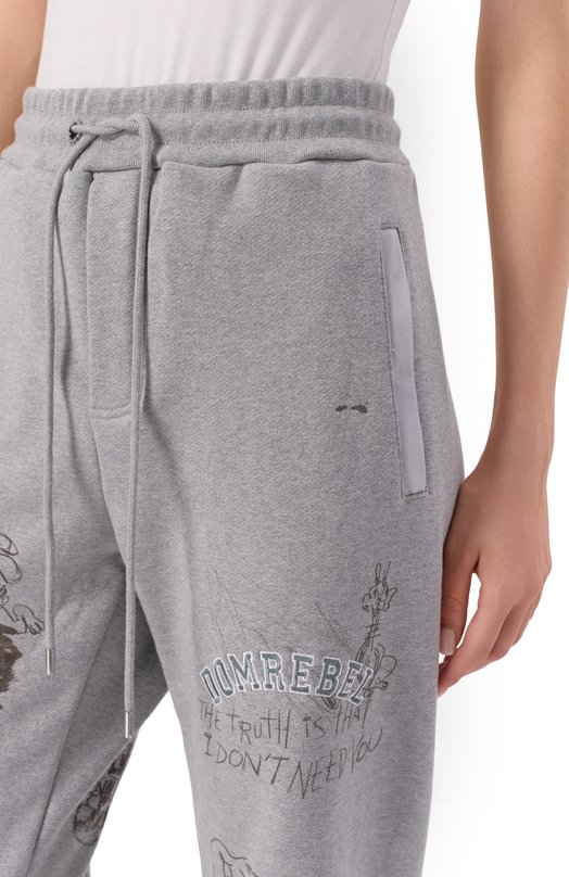 Хлопковые брюки DOMREBEL C0LLEGE SWEATPANTS Серый  C0LLEGE SWEATPANTS Фото 5
