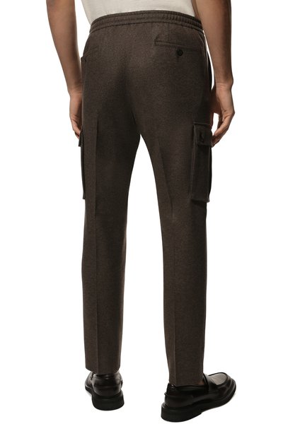 Шерстяные брюки-карго CORNELIANI коричневого цвета по цене 46200 руб., арт. 904L14-2818801/00, фото 4 Шерстяные брюки-карго CORNELIANI, арт. 904L14-2818801/00, фото 4