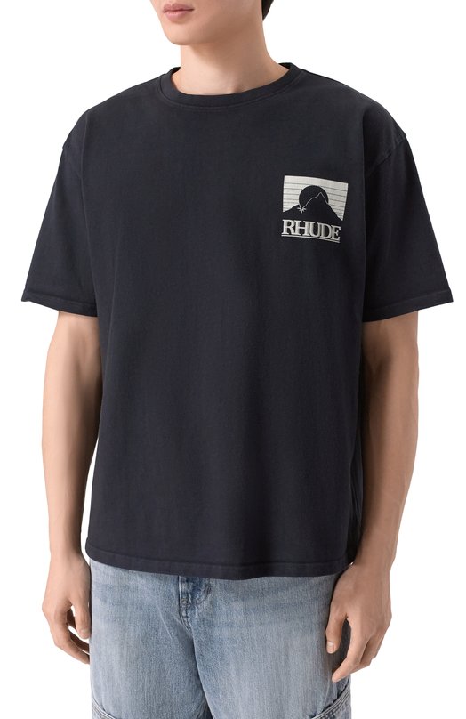 Хлопковая футболка Rhude RHPS26TT07012 Чёрный  RHPS26TT07012 Фото 3