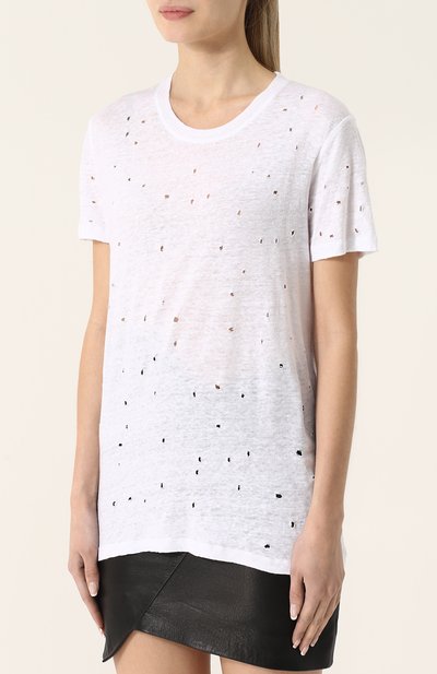 Льняная футболка прямого кроя с потертостями IRO, арт. 18SWP19CLAY, фото 3