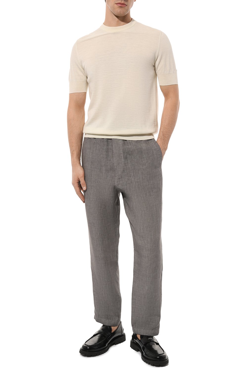 Льняные брюки 120% LINO серого цвета по цене 30900 руб., арт. 31ALIM29CK/0000253/S00, фото 2 Льняные брюки 120% LINO, арт. 31ALIM29CK/0000253/S00, фото 2