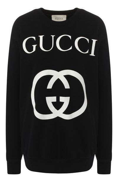 Женский хлопковый пуловер с логотипом бренда GUCCI, арт. 469250/X3Q25