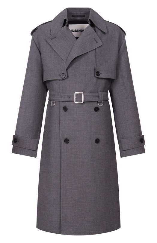 Шерстяной тренч Jil Sander J21SW0072/J40289 Серый J21SW0072/J40289