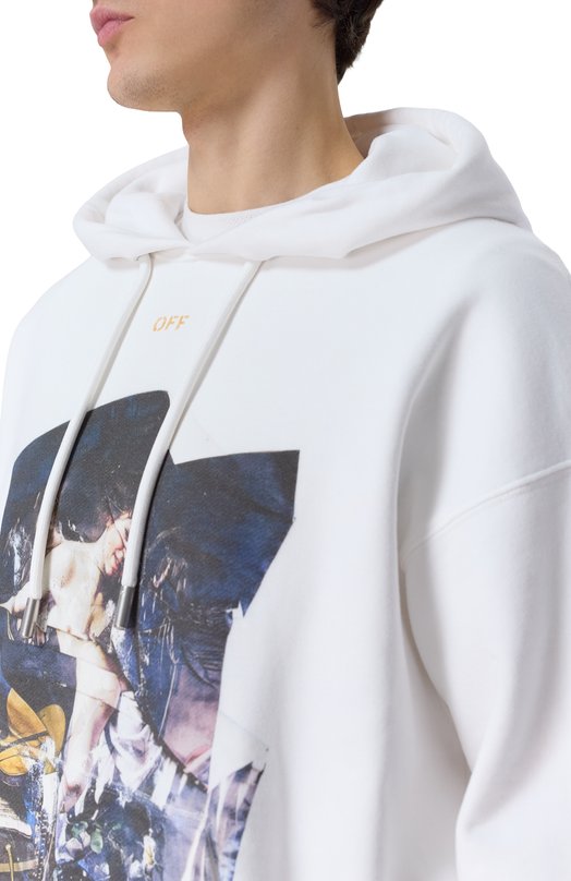 Хлопковое худи Off-White 0MBB085F25FLE00W Белый  0MBB085F25FLE00W Фото 5