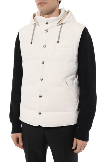 Пуховый жилет BRUNELLO CUCINELLI белого цвета по цене 277000 руб., арт. MM4031716, фото 3 Пуховый жилет BRUNELLO CUCINELLI, арт. MM4031716, фото 3