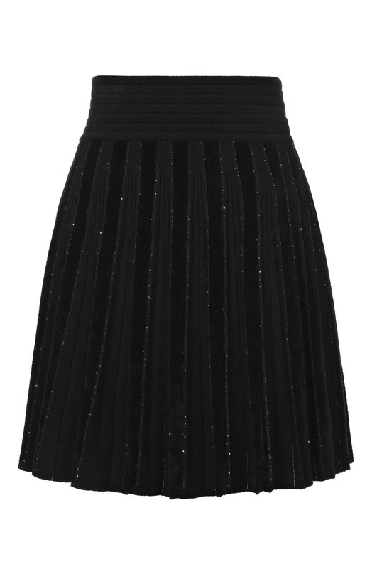 Юбка из вискозы Balmain GF1LBB36/KJ37 Чёрный GF1LBB36/KJ37