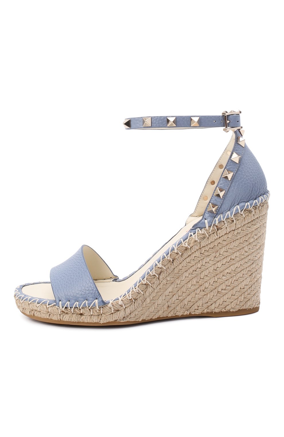 Кожаные босоножки rockstud double VALENTINO голубого цвета по цене 58650 руб., арт. VW2S0090/VT0, фото 3 Кожаные босоножки rockstud double VALENTINO, арт. VW2S0090/VT0, фото 3