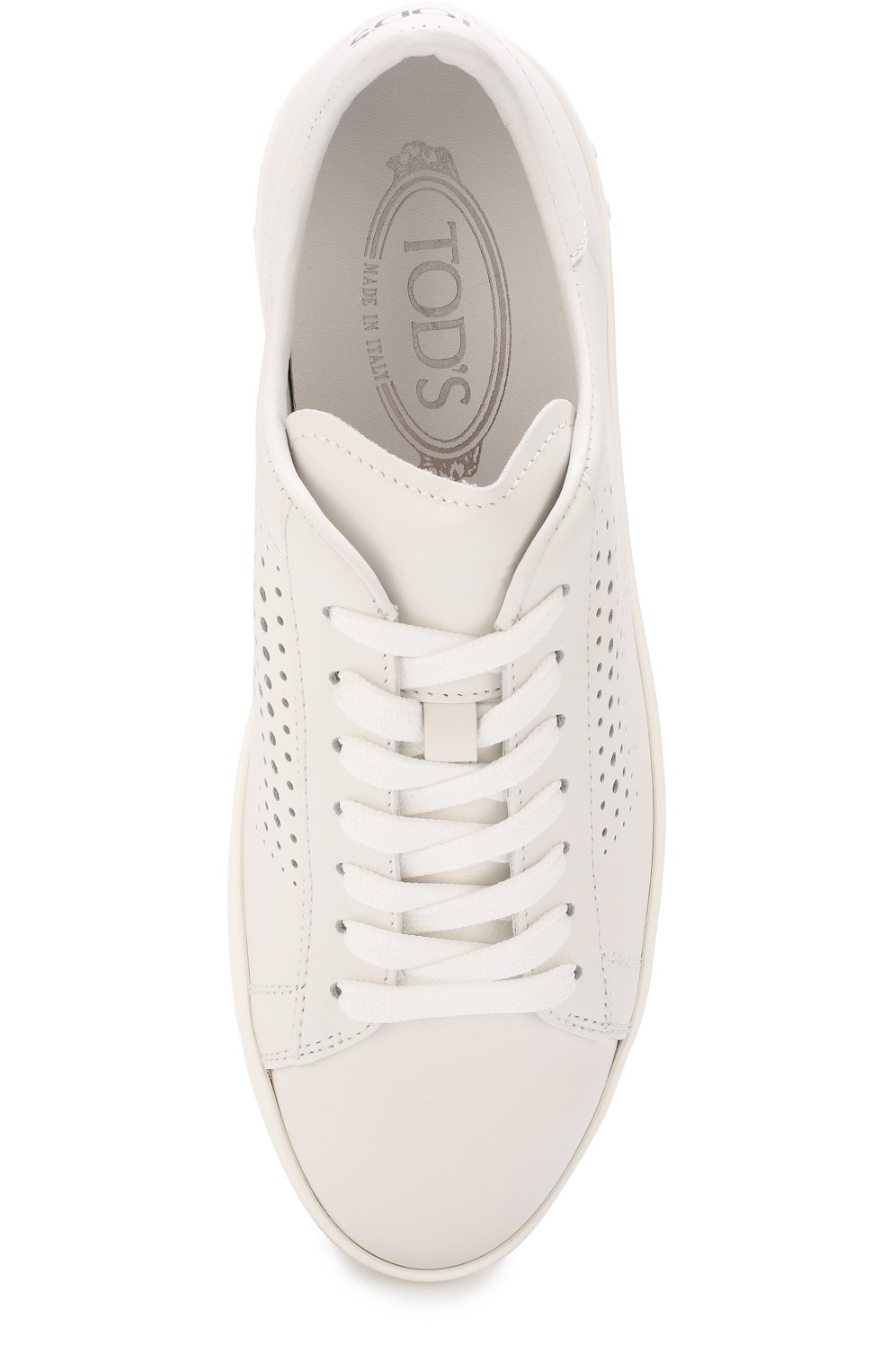 Кожаные кеды с перфорацией на шнуровке TOD’S, арт. XXW12A0T49008VB001, фото 5