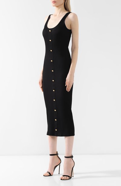 Платье из смеси хлопка и вискозы BALMAIN, арт. RF16408/C067, фото 3