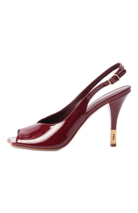 Лакированные туфли Flower 95 Chloé CHC25U090SG Бордовый  CHC25U090SG Фото 4