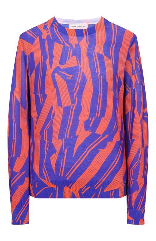 Хлопковый пуловер Dries Van Noten 131268/3734 Разноцветный 131268/3734