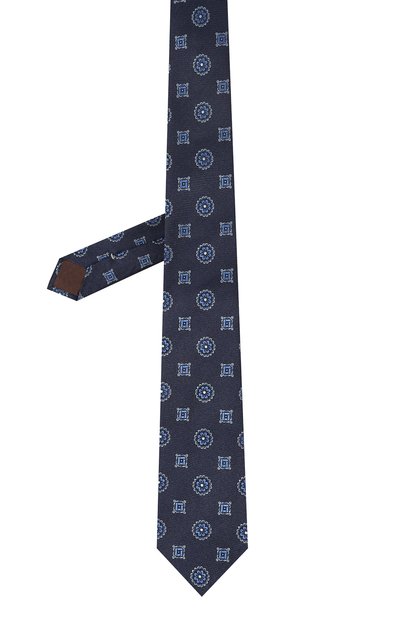 Шелковый галстук CANALI темно-синего цвета по цене 19250 руб., арт. 18/HJ03866, фото 3 Шелковый галстук CANALI, арт. 18/HJ03866, фото 3