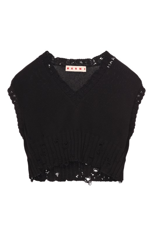 Хлопковый жилет Marni CVMD0088A0/UFC652 Чёрный CVMD0088A0/UFC652