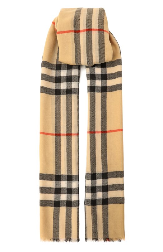 Шерстяной шарф Burberry 8085069 Бежевый 8085069