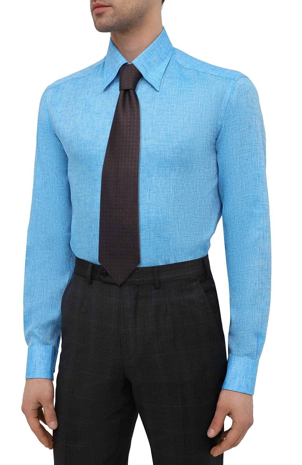 Льняная рубашка ZILLI голубого цвета по цене 84350 руб., арт. MFV-13091-352230/0003, фото 4 Льняная рубашка ZILLI, арт. MFV-13091-352230/0003, фото 4