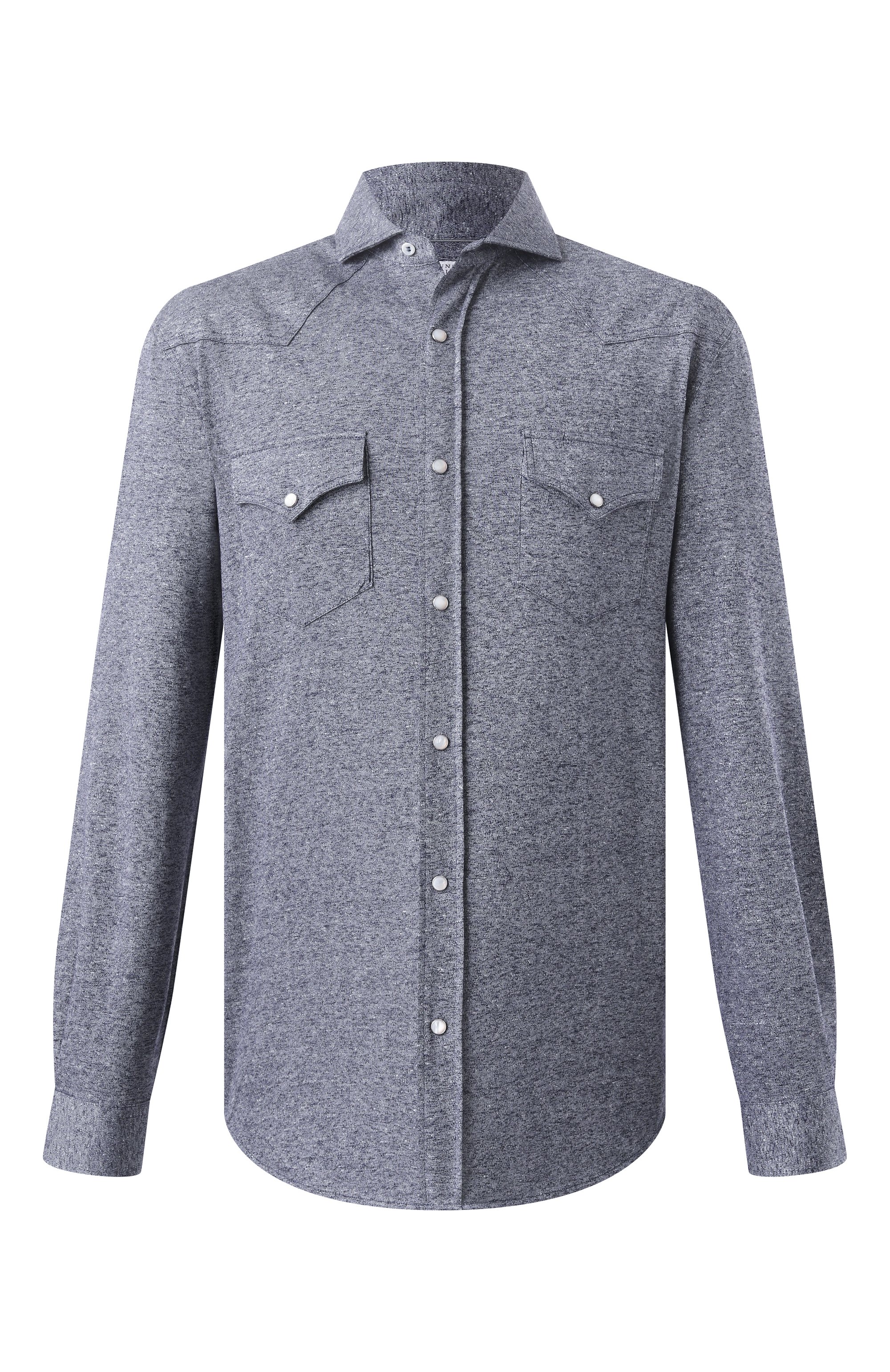 Рубашка изо льна и хлопка BRUNELLO CUCINELLI, арт. MW8356666, фото 1