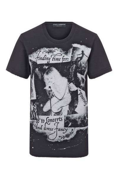 Женская хлопковая футболка DOLCE & GABBANA, арт. F8V90T/GDDH4