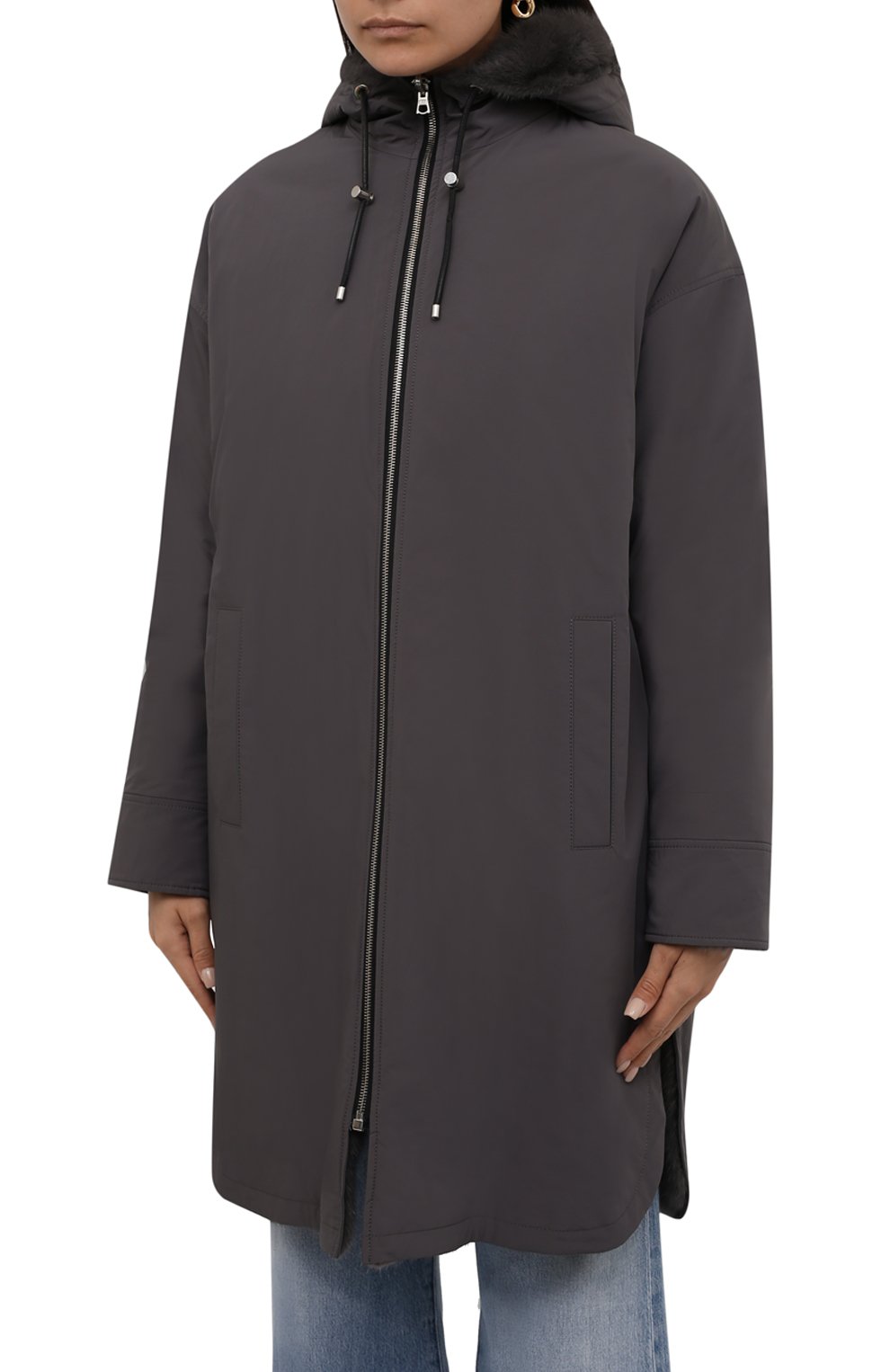 Шуба из норки и козлика YVES SALOMON, арт. 21WYM02993VIRV, фото 6