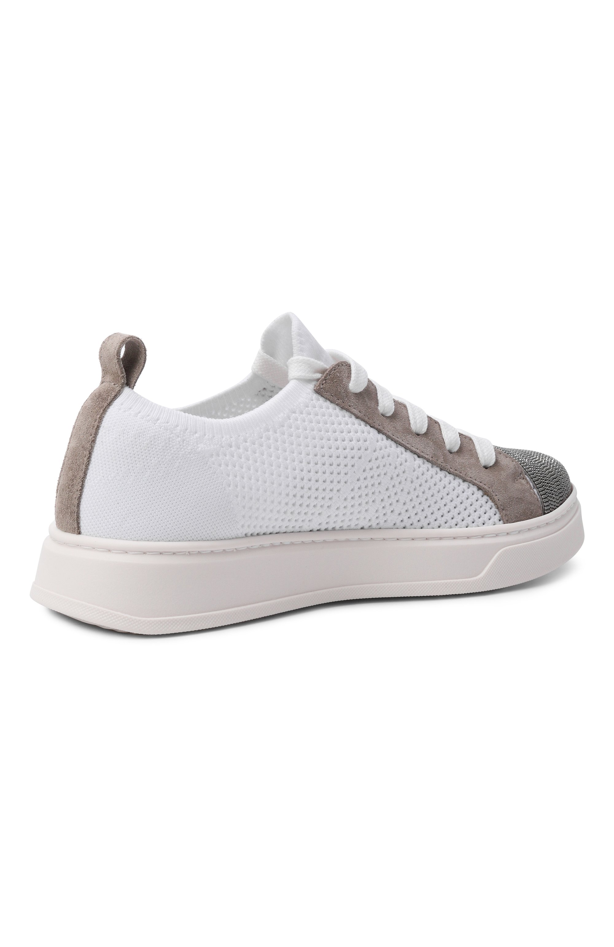 Текстильные кеды BRUNELLO CUCINELLI белого цвета по цене 72600 руб., арт. BZ1491G411, фото 3 Текстильные кеды BRUNELLO CUCINELLI, арт. BZ1491G411, фото 3