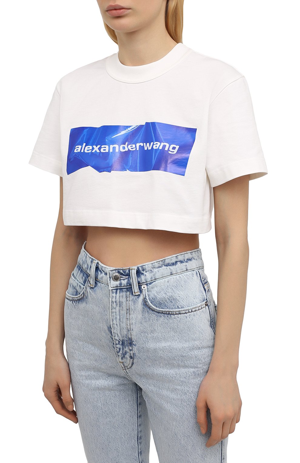 Хлопковая футболка ALEXANDER WANG белого цвета по цене 19950 руб., арт. 1CC2211002, фото 3 Хлопковая футболка ALEXANDER WANG, арт. 1CC2211002, фото 3