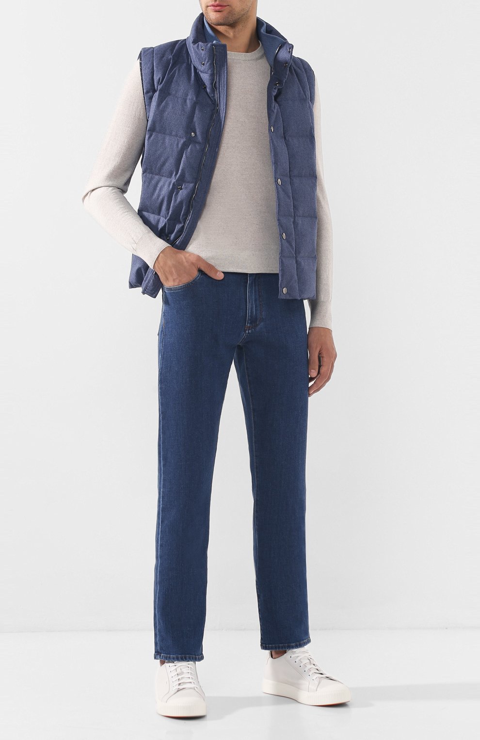 Шерстяной джемпер CANALI кремового цвета по цене 33600 руб., арт. C0012/MK00077, фото 2 Шерстяной джемпер CANALI, арт. C0012/MK00077, фото 2