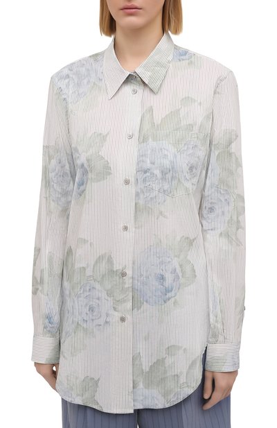 Рубашка из хлопка и вискозы ACNE STUDIOS голубого цвета по цене 38750 руб., арт. AC0345, фото 3 Рубашка из хлопка и вискозы ACNE STUDIOS, арт. AC0345, фото 3