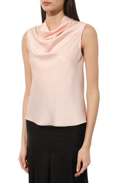 Атласная блузка PHILOSOPHY DI LORENZO SERAFINI розового цвета по цене 19150 руб., арт. V0212/0722, фото 3 Атласная блузка PHILOSOPHY DI LORENZO SERAFINI, арт. V0212/0722, фото 3