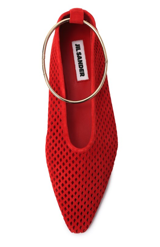 Замшевые балетки Jil Sander J15WZ0038/P7587 Красный  J15WZ0038/P7587 Фото 6
